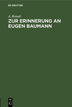 Hardcover Zur Erinnerung an Eugen Baumann [German] Book