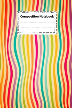 Composition notebook Vintage-Rainbow Colorful Striped Seamless for Writing Notes and To-Do List: Wide Ruled Notebook Journal with white paper (Large 6 x 9 inches - College Ruled 100 Pages)