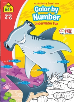 Paperback School Zone Color by Number Underwater Fun Workbook Book