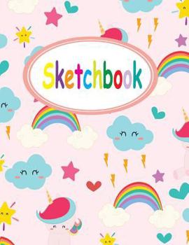Sketchbook: Sketchbook for Girls ,Cute Unicorn Background, Large Blank Sketchbook For Girls, For Drawing, Sketching & Crayon Coloring (Kids Drawing Books) Volume 14