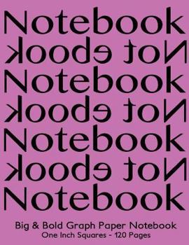 Paperback Big & Bold Low Vision Graph Paper Notebook One Inch Squares - 120 Pages: 8.5"x11" Notebook Not Ebook, black on pink cover, Bold 5pt distinct, thick li Book