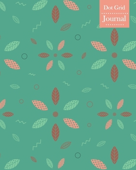 Dot Grid Journal: Notebook Planner with Geometric Leaves Themed Cover Design