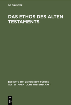 Hardcover Das Ethos Des Alten Testaments [German] Book