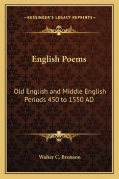 Paperback English Poems: Old English and Middle English Periods 450 to 1550 AD Book