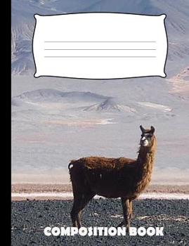 Paperback Composition Book: Llama Composition Notebook Wide Ruled Book