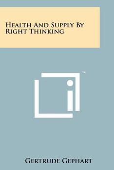 Paperback Health And Supply By Right Thinking Book