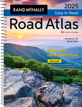 Spiral-bound Rand McNally 2025 Easy-To-Read Midsize Road Atlas Book