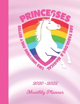 Monthly Planner: Princesses Pink 2 Year Organizer with Note Pages (24 Months) | Jan 2020 - Dec 2021 | Month Planning | Appointment Calendar Schedule | Plan Each Day, Set Goals & Get Stuff Done