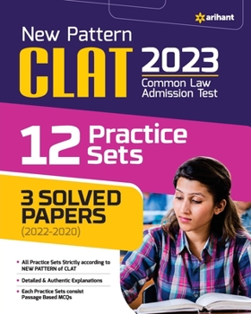 Paperback New Pattern CLAT 2023 12 Practice Sets 3 Solved papers (2022-2020) Book