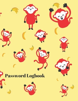 Password Logbook: Monkey Internet Password Keeper With Alphabetical Tabs | Large-print Edition 8.5 x 11 inches (vol. 3)