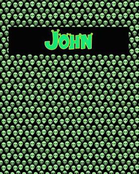 Paperback 120 Page Handwriting Practice Book with Green Alien Cover John: Primary Grades Handwriting Book