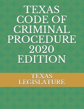 Paperback Texas Code of Criminal Procedure 2020 Edition Book