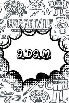 Adam: Personalized Doodle Isometric DOT Paper Notebook featuring 120 pages 6"x9"