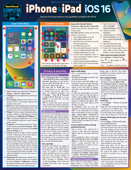 Misc. iPhone & iPad IOS 16: A Quickstudy Laminated Reference Guide Book