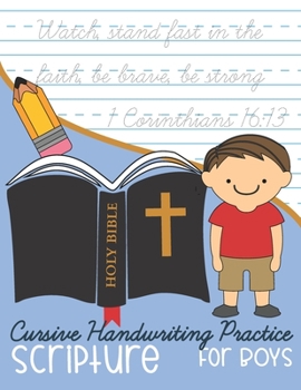 Paperback Cursive Handwriting Practice Scripture: for Boys Book