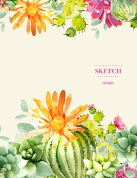 Sketch  110 Pages: Cactus Sketchbook for Kids, Teen and College Students | Succulent Llama Pattern