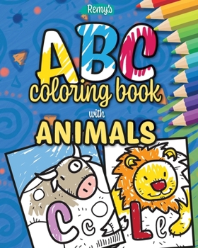 Paperback ABC coloring book with animals: for toddlers & kids, with alphabet letters and animals Book