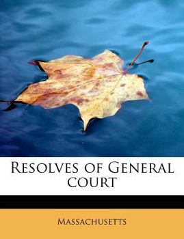 Paperback Resolves of General court Book