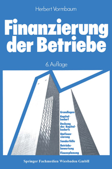 Paperback Finanzierung der Betriebe [German] Book
