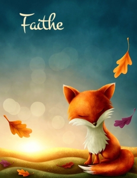 Faithe: Personalized Book with Name has Cute Autumn Fox Theme and 105 Lined Pages That can be used as a Journal or Notebook.  The Perfect Birthday, ... Best Friend Gift for Anyone That Loves Fall.