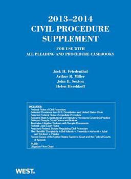 Paperback Civil Procedure 2013-2014 Supplement for Use with All Pleading and Procedure Casebooks Book