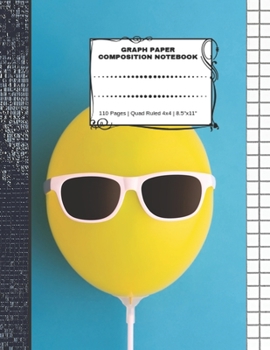 Graph Paper Composition Notebook: 110 Pages | Quad Ruled 4x4 | 8.5" x 11": Yellow Large Notebook with Grid Paper | Math Notebook For Students