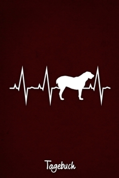 Tagebuch: Rotes liniertes Alabai Hunde Journal Herzschlag ca DIN A5 weiß liniert 110 Seiten (German Edition)