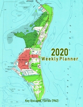 Paperback 2020 Weekly Planner: Key Biscayne, Florida (1962): Vintage Topo Map Cover Book