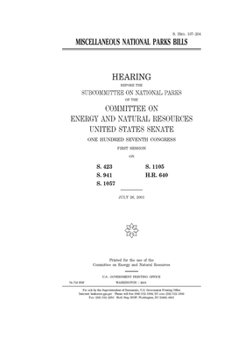 Miscellaneous national parks bills