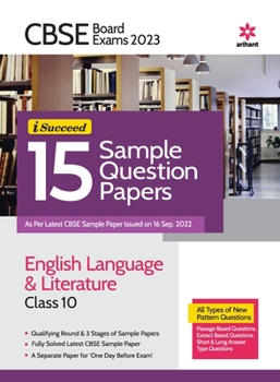 Paperback CBSE Board Exam 2023 -I-Succeed 15 Sample Question Papers ENGLISH LANGUAGE & LITERATURE Class 10th Book