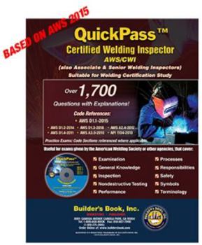 Perfect Paperback Certified Welding Inspector AWS/CWI 2015 AWS D1.1 QuickPass Study Guide Book