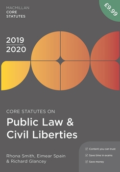 Paperback Core Statutes on Public Law & Civil Liberties 2019-20 Book