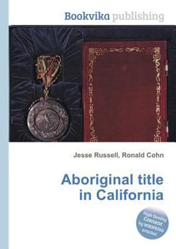 Paperback Aboriginal Title in California Book