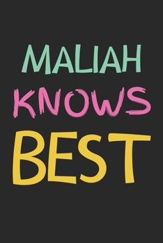 Paperback Maliah Knows Best: Lined Journal, 120 Pages, 6 x 9, Maliah Personalized Name Notebook Gift Idea, Black Matte Finish (Maliah Knows Best Jo Book