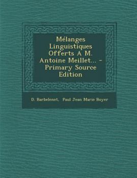 Paperback Mélanges Linguistiques Offerts A M. Antoine Meillet... [French] Book