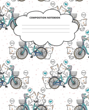 Kawaii Composition Notebook: Blank Lined Cute Notebooks for Girls Teens Kids School Writing Notes Journal (7.5 x 9.25 in)
