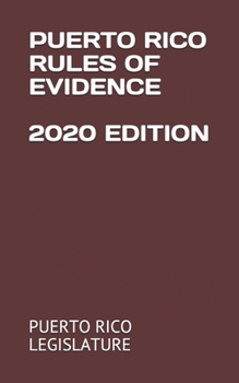 Paperback Puerto Rico Rules of Evidence 2020 Edition Book