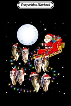 Composition Notebook: Australian Shapherd Christmas Reindeer Xmas Lights Pajama  Journal/Notebook Blank Lined Ruled 6x9 100 Pages