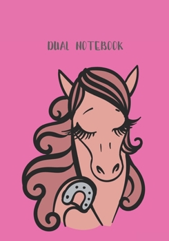 Paperback Dual Notebook: Half blank half lined pages journal for sketching and creative writing for horse lovers Book