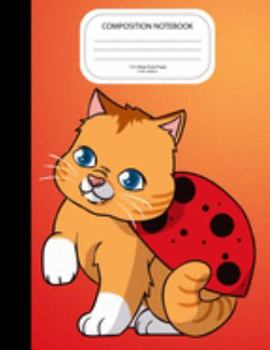 Paperback Composition Notebook: Cute Cat Ladybug Book