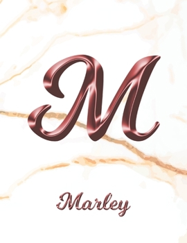 Marley: 1 Year Weekly Planner with Note Pages (12 Months) | White Marble Rose Gold Pink Effect Letter M | 2020 - 2021 | Week Planning | Monthly ... | Plan Each Day, Set Goals & Get Stuff Done