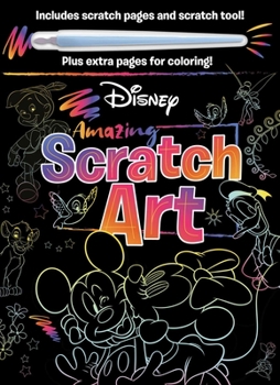 Paperback Disney - Amazing Scratch Art: With Scratch Tool and Coloring Pages Book