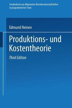 Paperback Produktions- Und Kostentheorie [German] Book