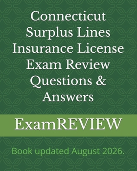 Paperback Connecticut Surplus Lines Insurance License Exam Review Questions & Answers Book