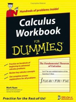 Paperback Calculus Workbook for Dummies Book