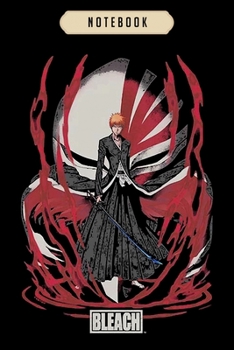Notebook: Popfunk bleach anime ichigo kurasaki and hollow stickers Notebook|6x9(100 pages)Blank Lined Journal For kids, ramen, anime, manga lovers, ... girls, boys, men, birthday gifts|Anime gifts