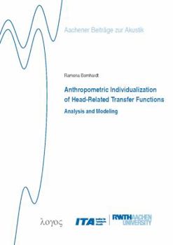 Paperback Anthropometric Individualization of Head-Related Transfer Functions Analysis and Modeling Book