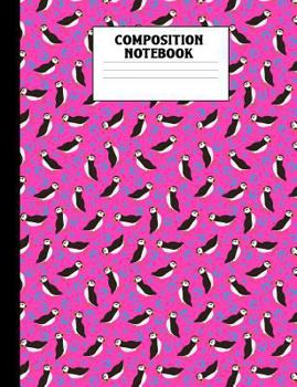 Paperback Composition Notebook: Puffins College Ruled Book