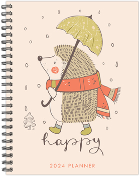 Spiral-bound Happy Hedgehog 2024 6.5 X 8.5 Softcover Weekly Planner Book