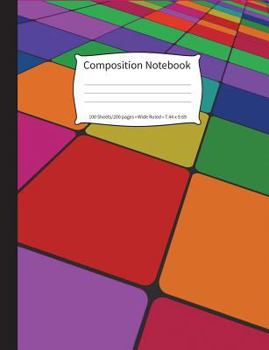 Paperback Composition Notebook: Abstract Color Blocks, Wide-Ruled, 200 Pages Notebook Book